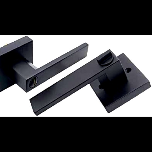 LOYALHEARTD Bath New Square Interior Door Knob Heavy Duty Black